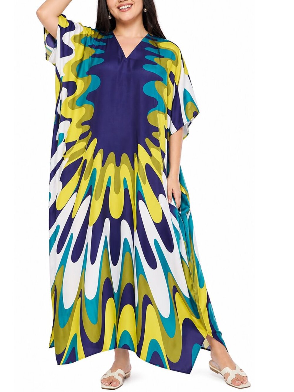 Caftan Dresses for Women Plus Size Beach Cover Up Maxi Dress Loose Moo Moos